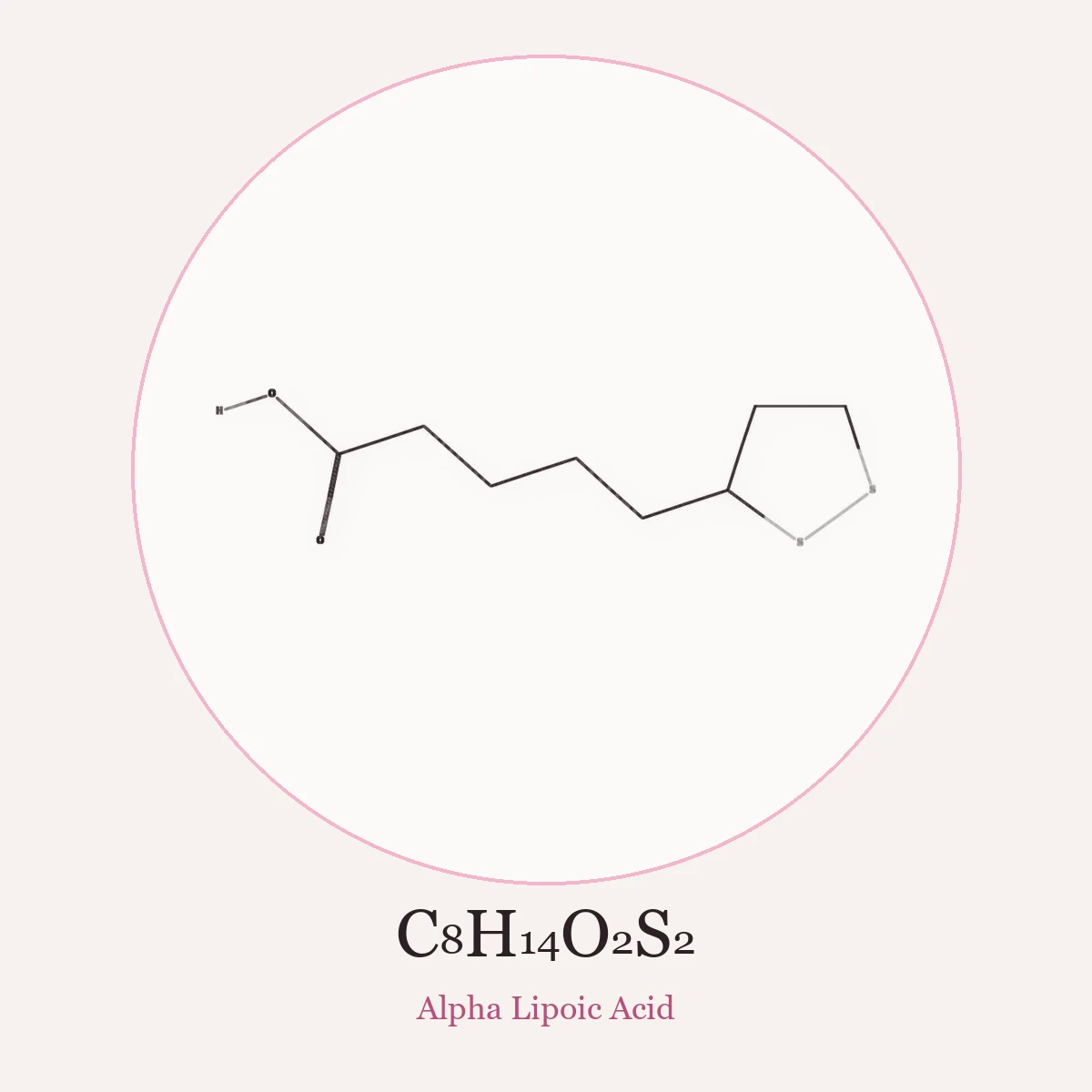 Chemical structure of Alpha Lipoic Acid (Alpha Lipoic Acid)