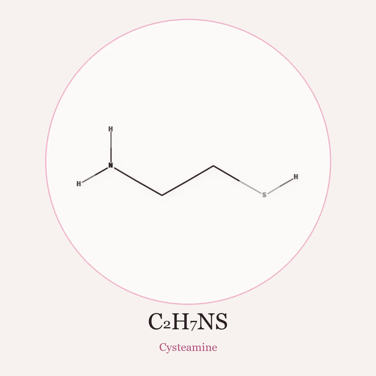 Chemical structure of Cysteamine (Cysteamine)