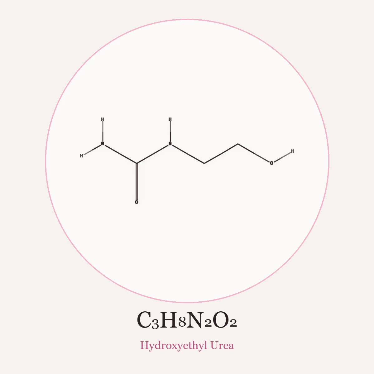 Chemical structure of Hydroxyethyl Urea (Hydroxyethyl Urea)