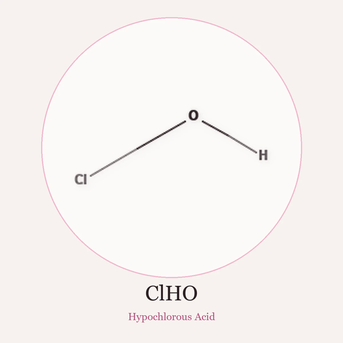 Chemical structure of Hypochlorous Acid (Hypochlorous Acid)