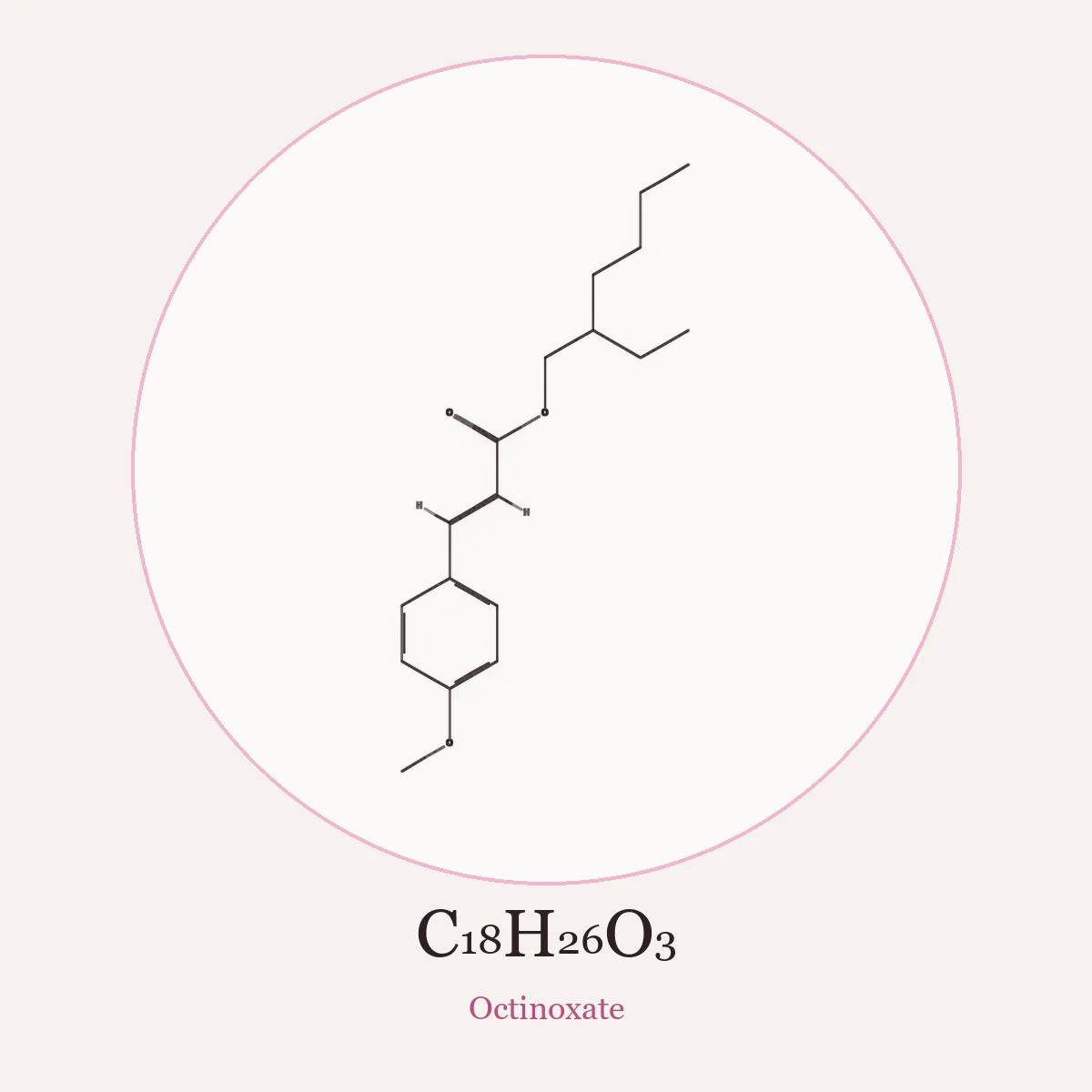 Chemical structure of Octinoxate (Ethylhexyl Methoxycinnamate)