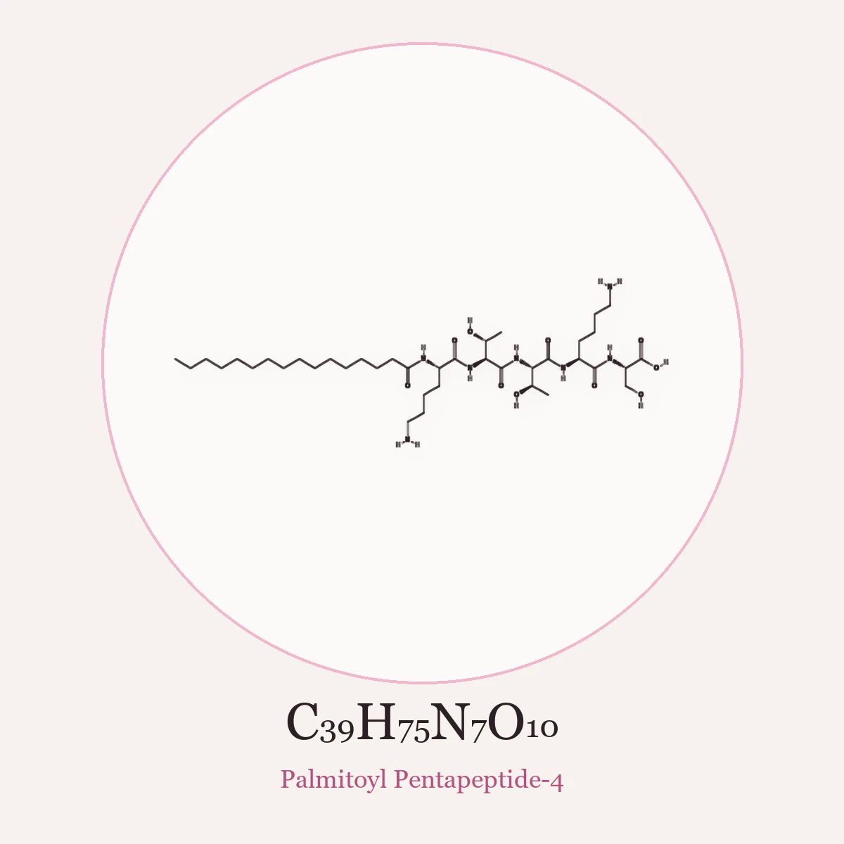 Chemical structure of Palmitoyl Pentapeptide-4 (Palmitoyl Pentapeptide-4)