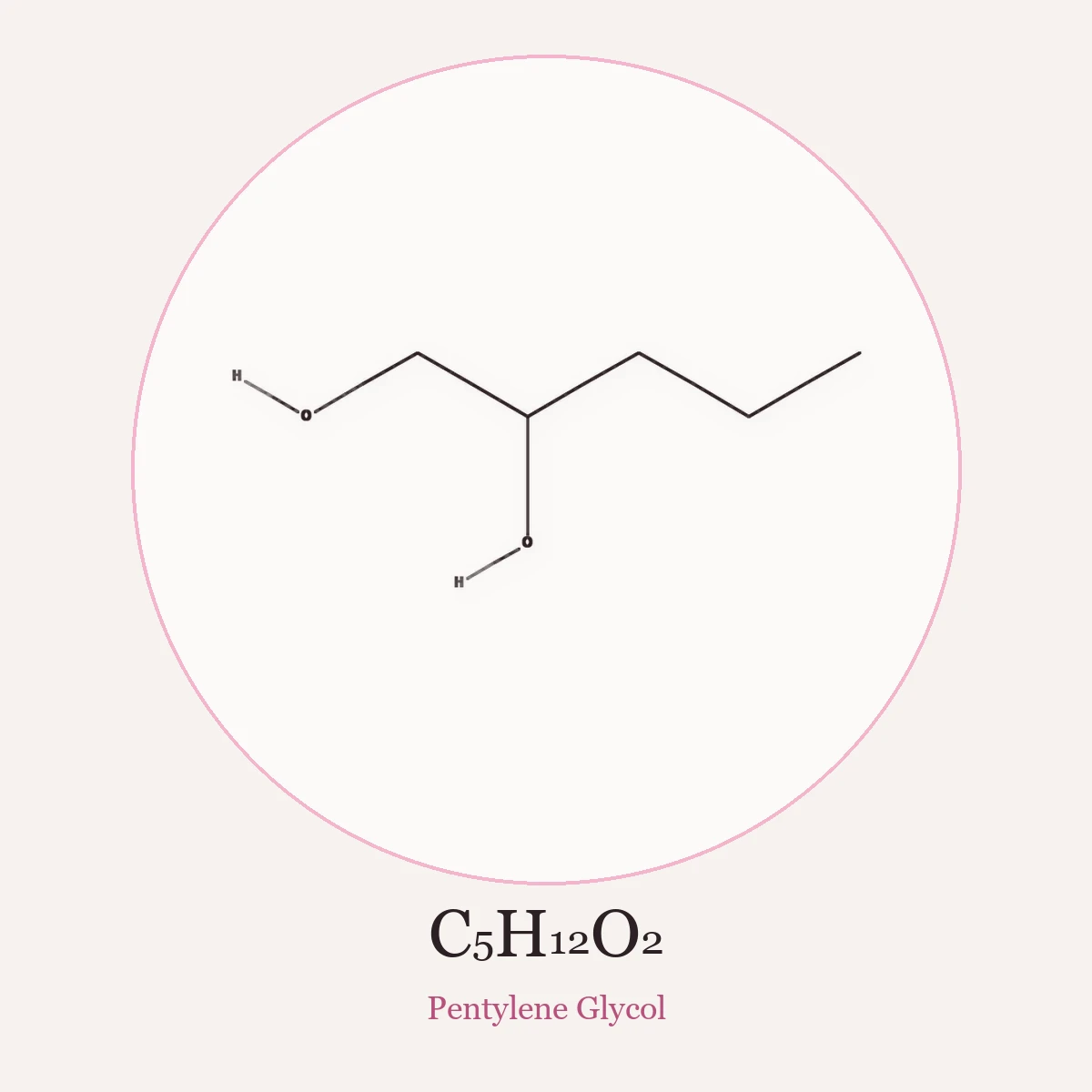Chemical structure of Pentylene Glycol (Pentylene Glycol)