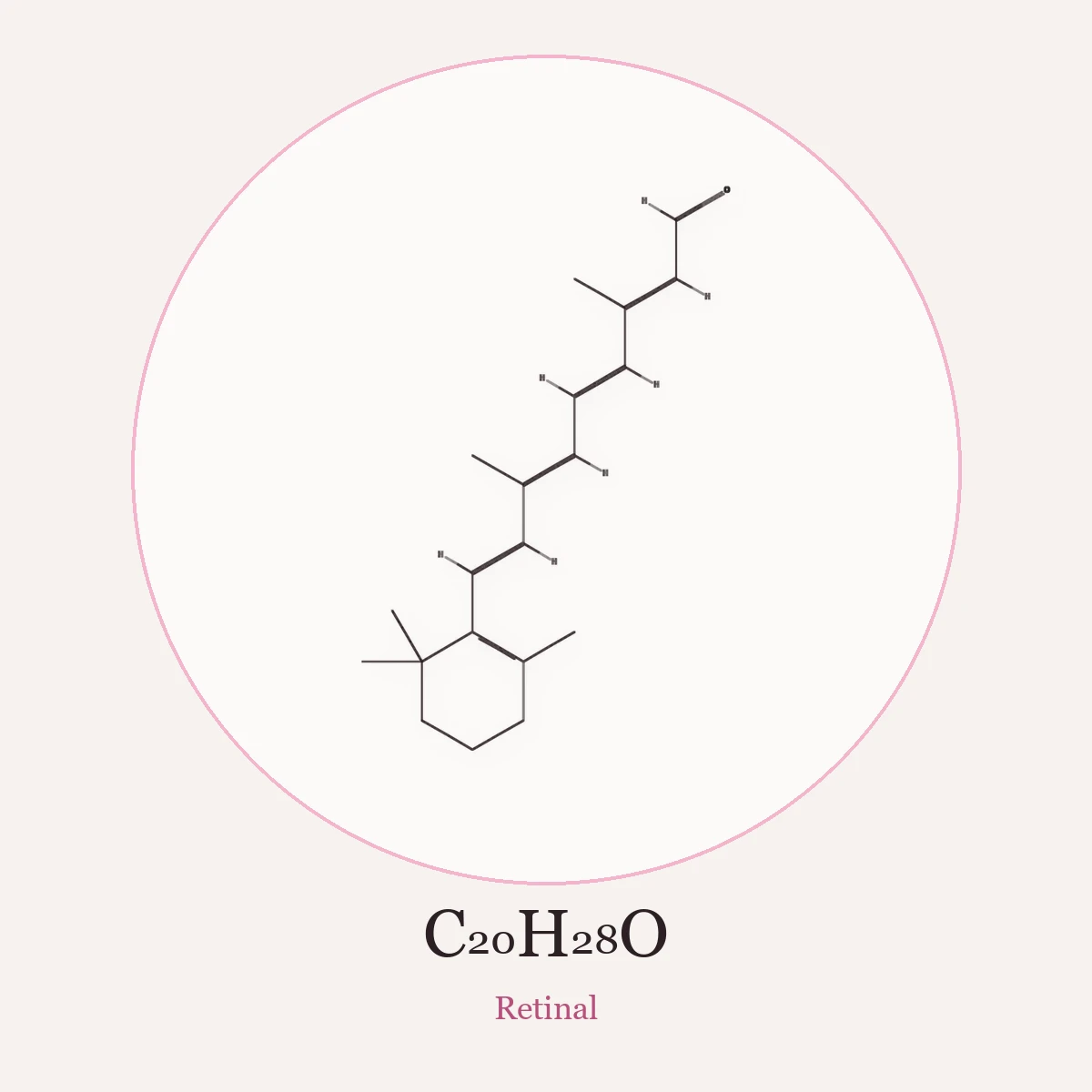Chemical structure of Retinal (Retinaldehyde)