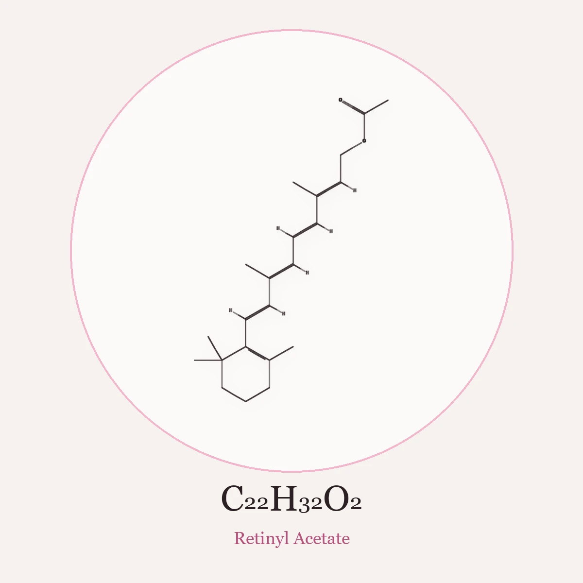 Chemical structure of Retinyl Acetate (Retinyl Acetate)