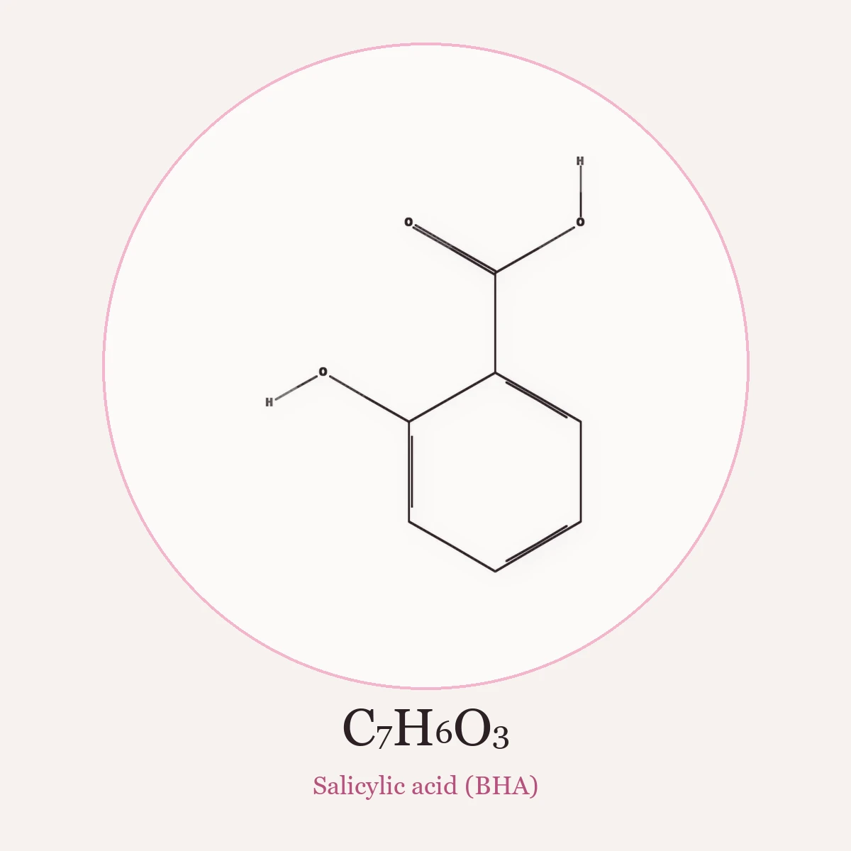 Chemical structure of Salicylic acid (BHA) (Salicylic Acid)
