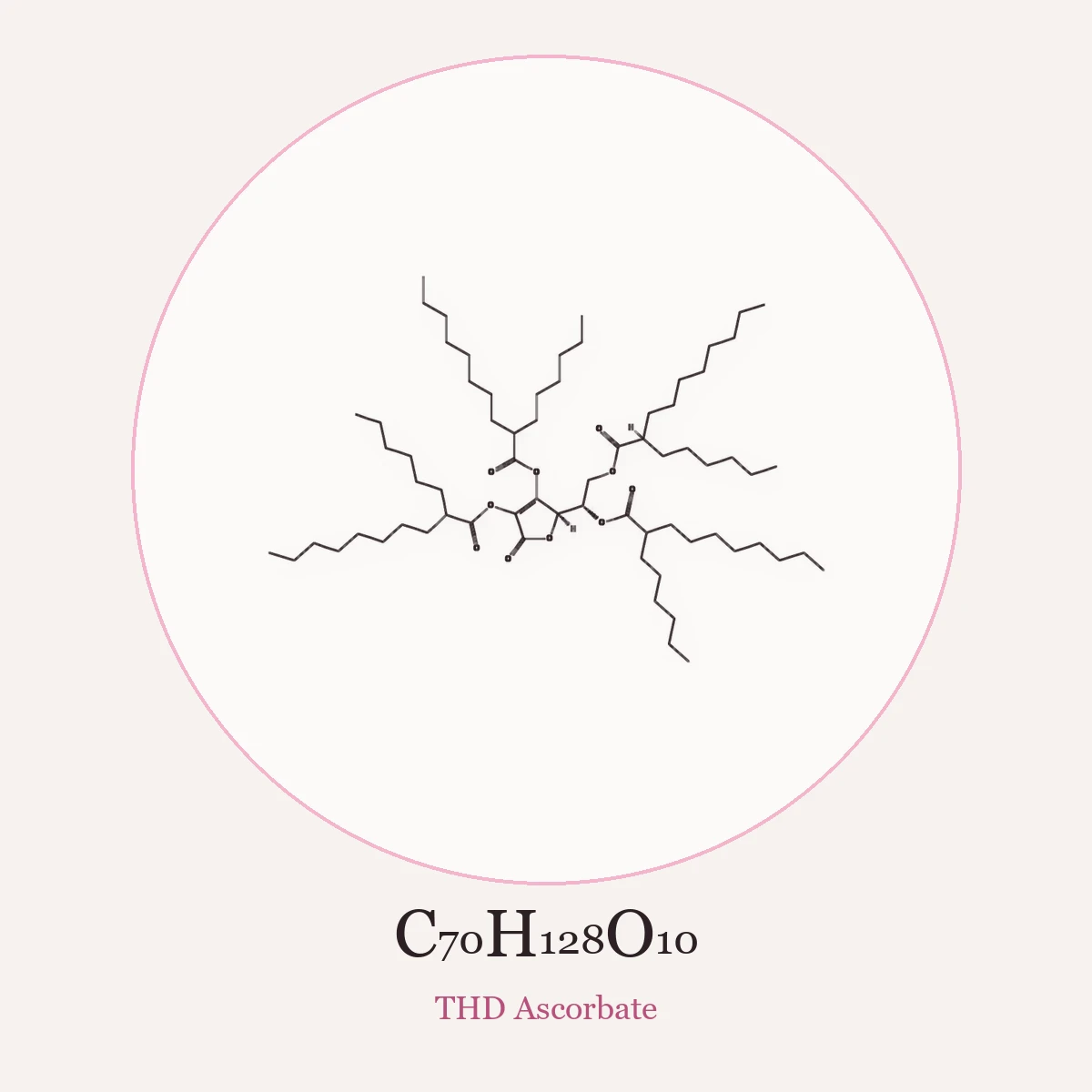 Chemical structure of THD Ascorbate (Tetrahexyldecyl Ascorbate)