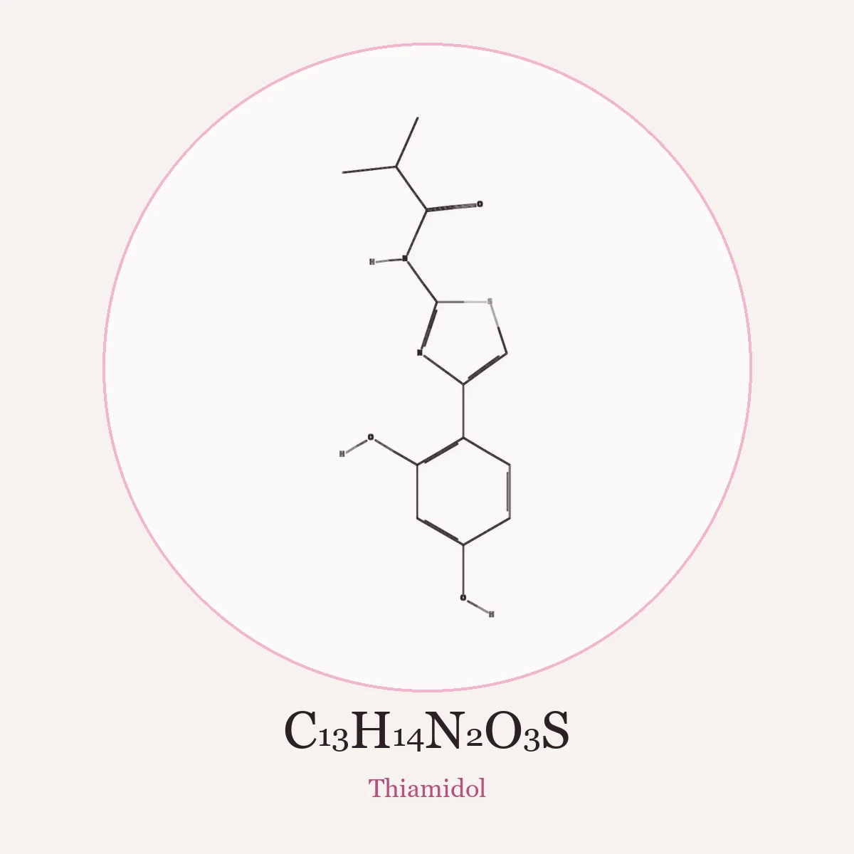 Chemical structure of Thiamidol (Isobutylamido Thiazolyl Resorcinol)