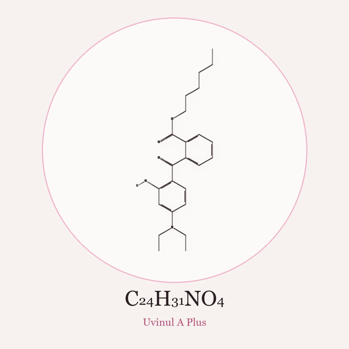 Chemical structure of Uvinul A Plus (Diethylamino Hydroxybenzoyl Hexyl Benzoate)