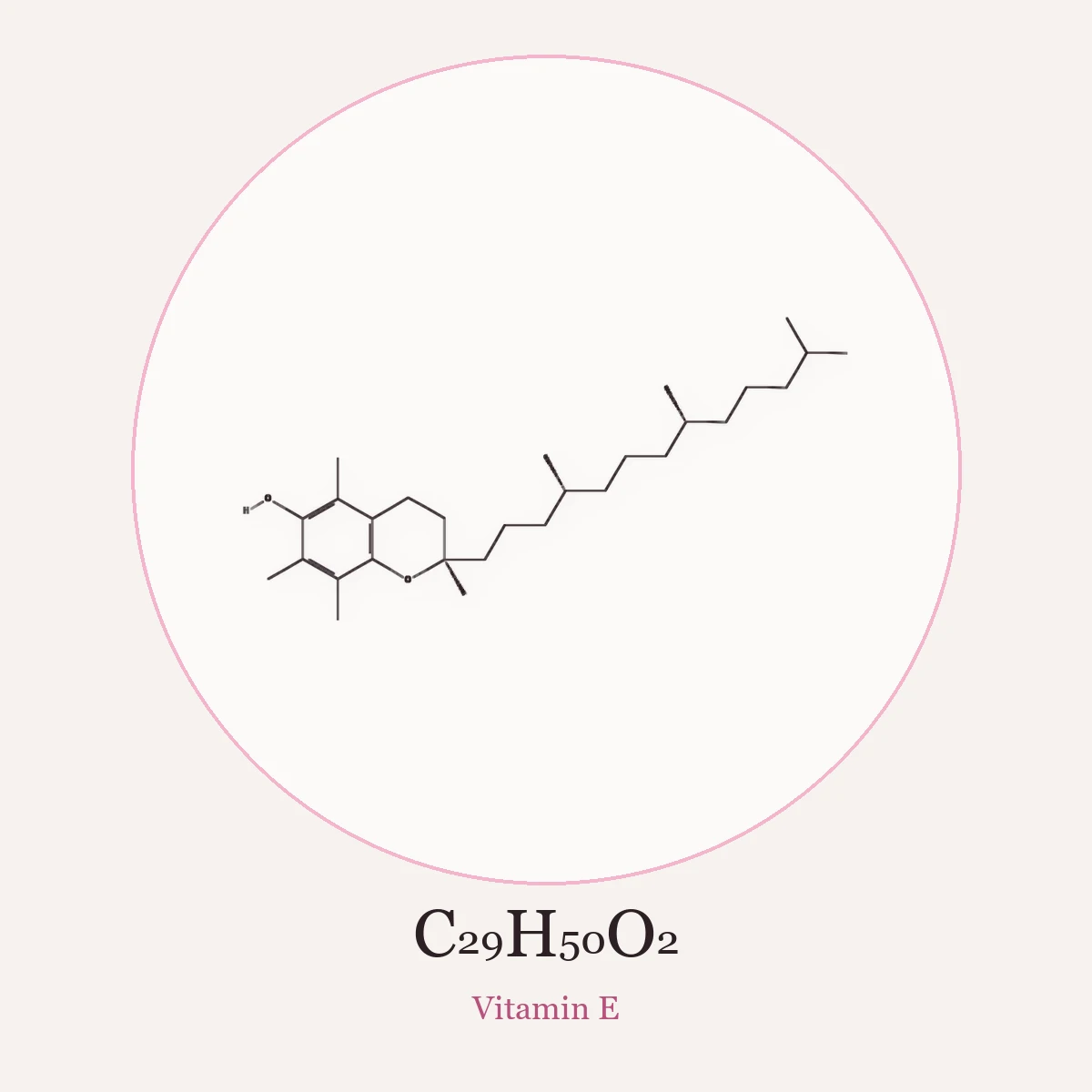 Chemical structure of Vitamin E (Tocopherol)