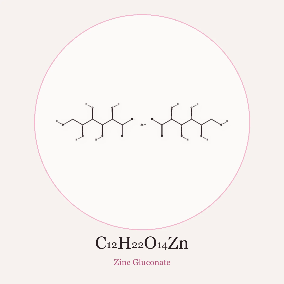 Chemical structure of Zinc Gluconate (Zinc Gluconate)